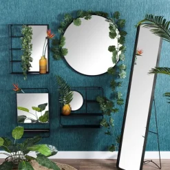 Xenos Ronde spiegel - ø80 cm - metalen lijst- Kerstcadeaus|Wandspiegels