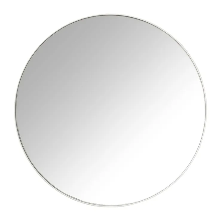 Xenos Ronde spiegel met beige lijst - ø70 cm- Wandspiegels