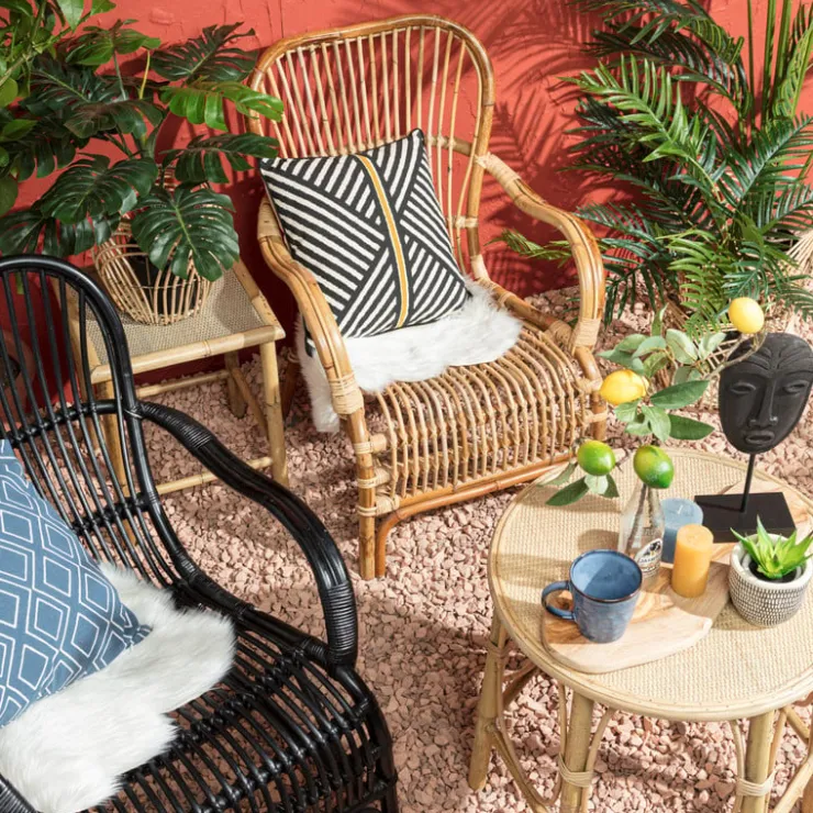 Xenos Rotan fauteuil Bandung - naturel - 83x69x84 cm- Fauteuils