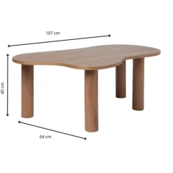 Xenos Salontafel Ruby - bruin - 40x107x64 cm- Salontafels