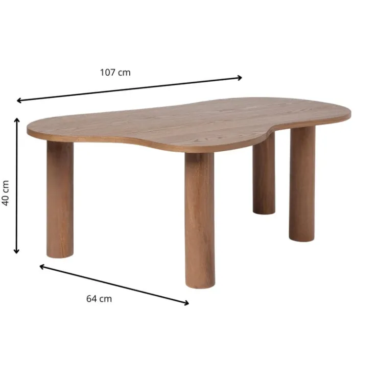 Xenos Salontafel Ruby - bruin - 40x107x64 cm- Salontafels
