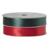 Xenos Satijnenlint rood/groen - 1.5x500 cm - set van 2- Kerst Inpakken