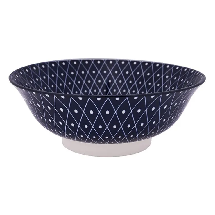 Xenos Schaal blue print - diamonds - ⌀21 cm- Schalen
