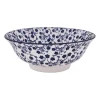 Xenos Schaal blue print - flowers - ⌀21 cm- Schalen
