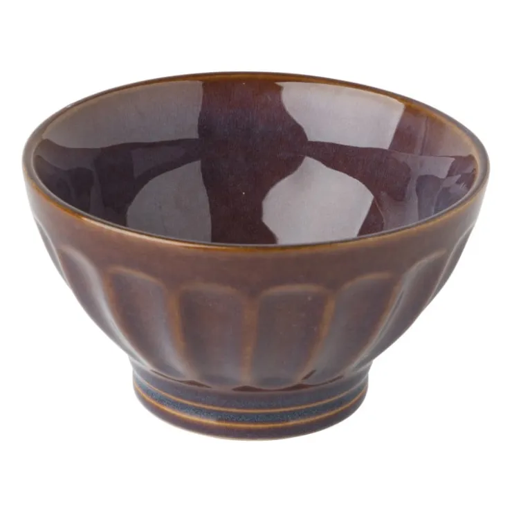 Xenos Schaal facet - bruin - ⌀13x7.5 cm- Schalen|Kommen