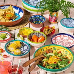Xenos Schaal Fiesta - 11 cm - blauw- Tapasservies|Schalen