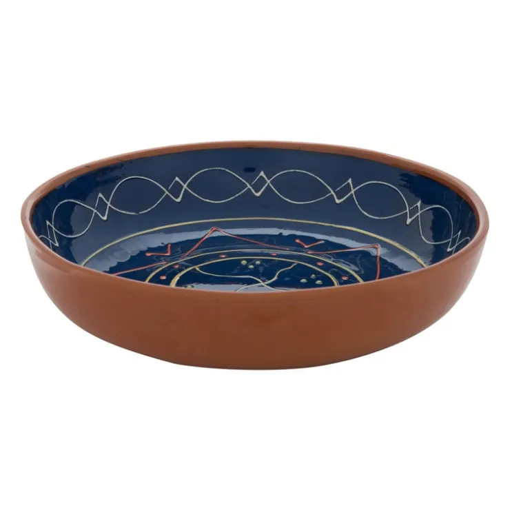 Xenos Schaal Fiesta - blauw - 27 cm- Schalen