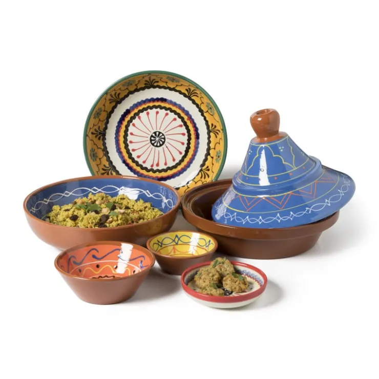 Xenos Schaal Fiesta - blauw - 27 cm- Schalen