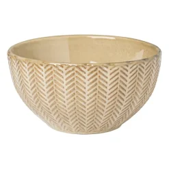 Xenos Schaal relief - beige - ø13x7.6 cm- Schalen|Kommen