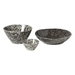 Xenos Schaal Roots - zwart/wit - ø28x5.8 cm- Schalen
