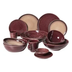 Xenos Schaal Toscane - bordeauxrood - ø11.8x2.5 cm- Schalen|Kerstservies