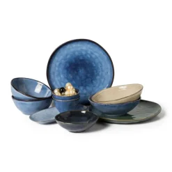 Xenos Schaal Toscane - donkerblauw - ø11x6.5 cm- Schalen|Kommen