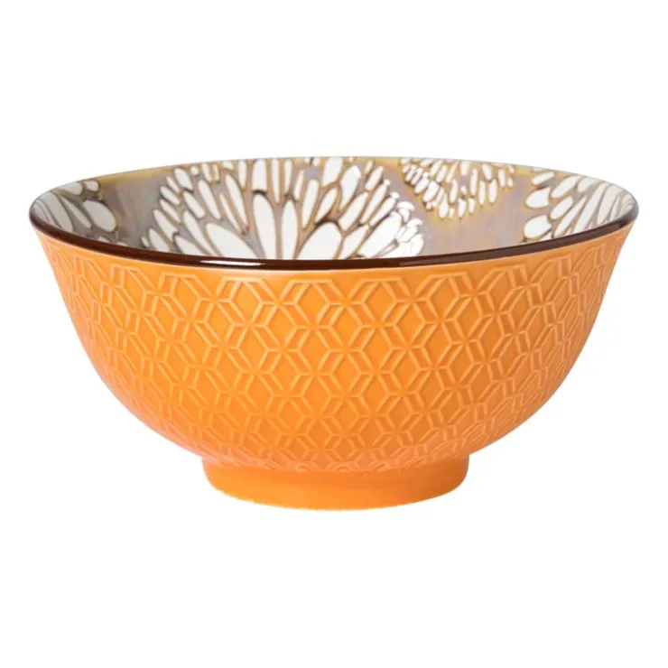 Xenos Schaaltje Alise groot - oranje/groen - ø15.5x7 cm- Tapasservies|Schalen
