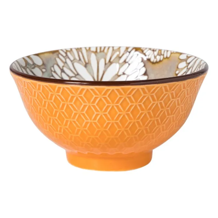Xenos Schaaltje Alise klein - oranje/groen - ø9x4.6 cm- Tapasservies|Schalen