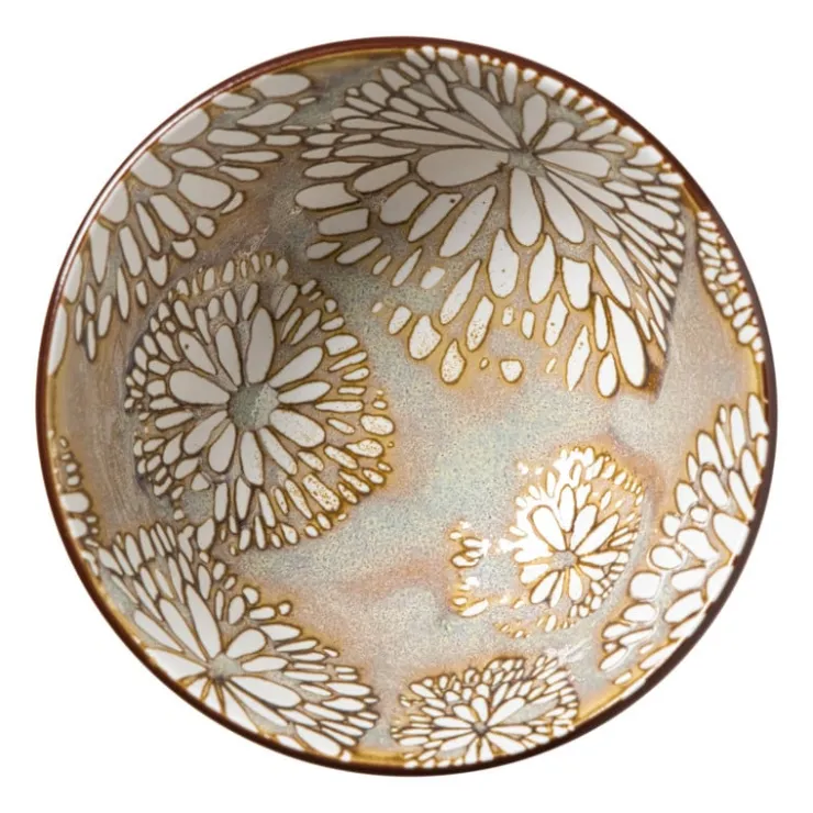 Xenos Schaaltje Alise klein - oranje/groen - ø9x4.6 cm- Tapasservies|Schalen