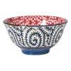 Xenos Schaaltje Amily klein - donkerblauw/rood - ø9x4.6 cm- Tapasservies|Schalen