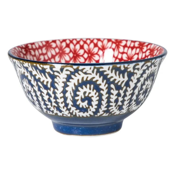 Xenos Schaaltje Amily klein - donkerblauw/rood - ø9x4.6 cm- Tapasservies|Schalen