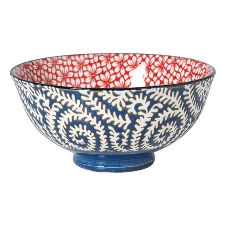 Xenos Schaaltje Amily middel - donkerblauw/rood - ø12x5.8 cm- Tapasservies|Schalen