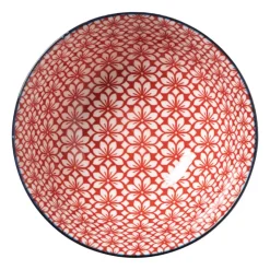 Xenos Schaaltje Amily middel - donkerblauw/rood - ø12x5.8 cm- Tapasservies|Schalen