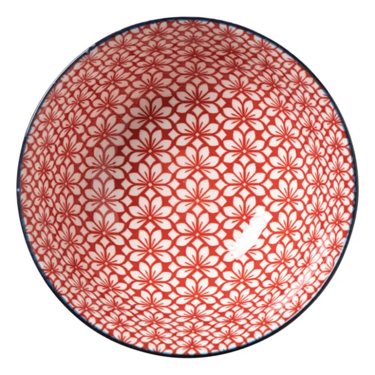 Xenos Schaaltje Amily middel - donkerblauw/rood - ø12x5.8 cm- Tapasservies|Schalen