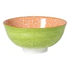Xenos Schaaltje Anke middel - groen/oranje - ø12x5.8 cm- Tapasservies|Schalen