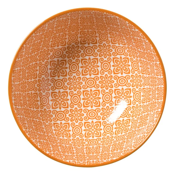 Xenos Schaaltje Anke middel - groen/oranje - ø12x5.8 cm- Tapasservies|Schalen