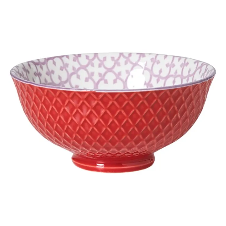 Xenos Schaaltje Anna middel - rood/grijs - ø12x5.8 cm- Tapasservies|Schalen