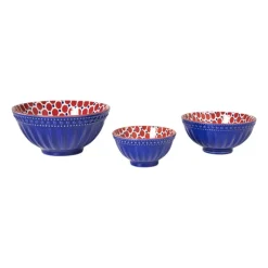 Xenos Schaaltje Anne groot - rood/blauw - ø15.8x7.3 cm- Tapasservies|Schalen