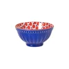 Xenos Schaaltje Anne klein - rood/blauw - ø9.2x4.8 cm- Tapasservies|Schalen