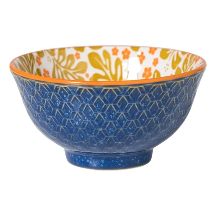 Xenos Schaaltje Anouk klein - blauw/geel - ø9x4.6 cm- Tapasservies|Schalen