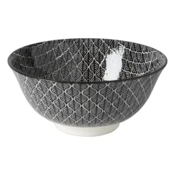 Xenos Schaaltje black print blaadjes - ø16x6.5 cm- Schalen