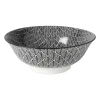 Xenos Schaaltje black print blaadjes - ø21x7 cm- Schalen