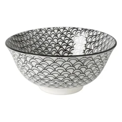 Xenos Schaaltje black print boog - ø16x6.5 cm- Schalen