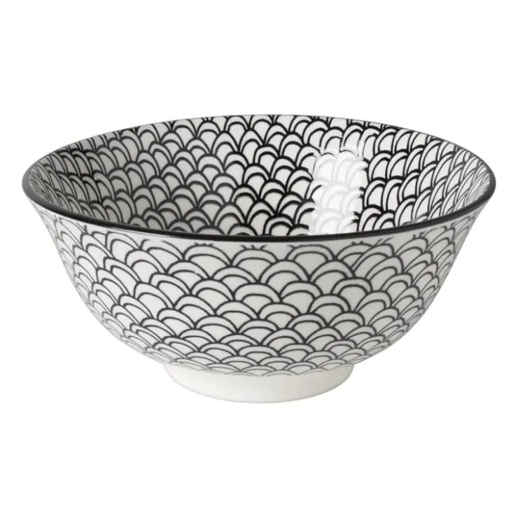 Xenos Schaaltje black print boog - ø16x6.5 cm- Schalen