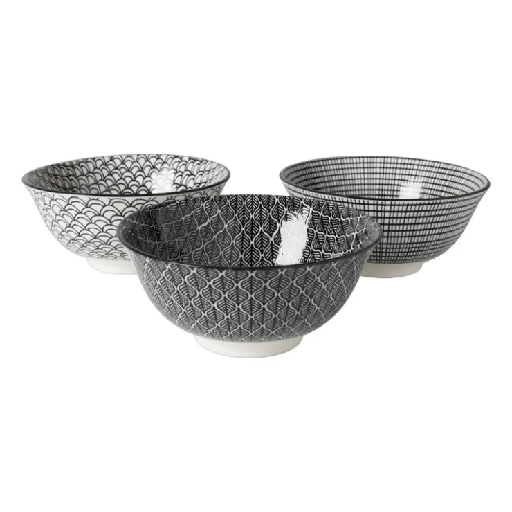 Xenos Schaaltje black print boog - ø16x6.5 cm- Schalen