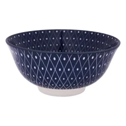 Xenos Schaaltje blue print - diamonds - ⌀15 cm- Schalen|Kommen