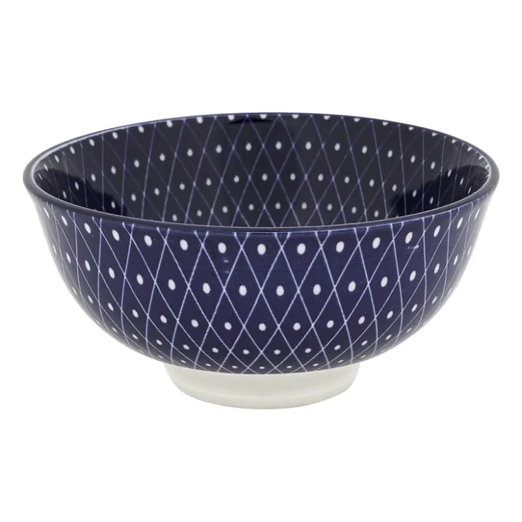 Xenos Schaaltje blue print - diamonds - ⌀12 cm- Schalen|Kommen