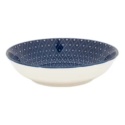 Xenos Schaaltje blue print - diamonds - ⌀14 cm- Tapasservies|Schalen