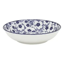 Xenos Schaaltje blue print - flowers - ⌀14 cm- Tapasservies|Schalen