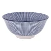 Xenos Schaaltje blue print - stripes - ⌀15 cm- Schalen|Kommen