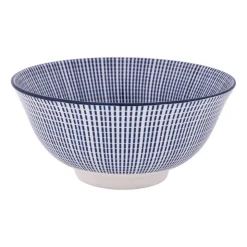 Xenos Schaaltje blue print - stripes - ⌀15 cm- Schalen|Kommen