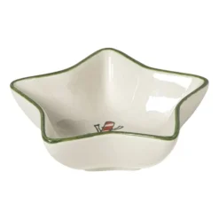 Xenos Schaaltje candy cane - wit/groen - ø8.5x3 cm- Schalen