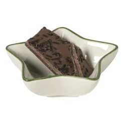 Xenos Schaaltje candy cane - wit/groen - ø8.5x3 cm- Schalen
