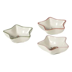 Xenos Schaaltje candy cane - wit/groen - ø8.5x3 cm- Schalen