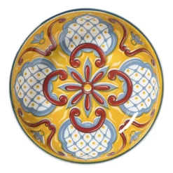 Xenos Schaaltje Carlos middel - geel/blauw - ø12.2x2.5 cm- Tapasservies|Schalen