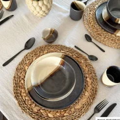 Xenos Schaaltje cortado klein - beige/zwart - ø9x4.2 cm- Schalen|Kerstservies