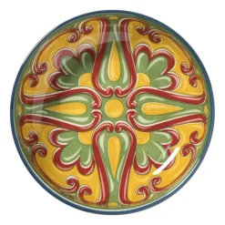 Xenos Schaaltje Diaz middel - geel/groen - ø12.2x2.5 cm- Tapasservies|Schalen