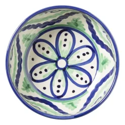 Xenos Schaaltje flor - groen/blauw - ø20 cm- Schalen