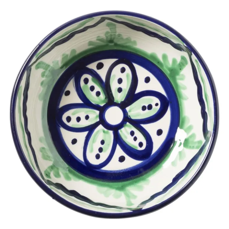 Xenos Schaaltje flor plat - groen/blauw - ø14 cm- Schalen