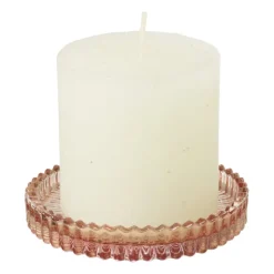 Xenos Schaaltje glas - roze - ø10x1.5 cm- Sieraden Opbergen